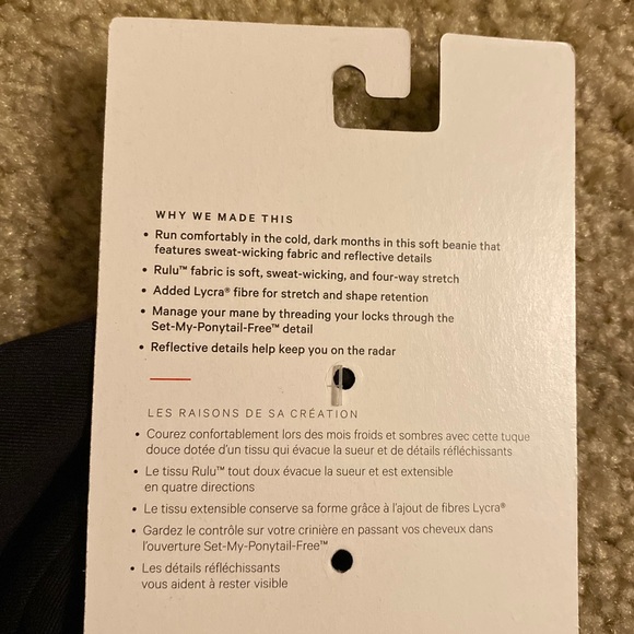 Lululemon Black Cross Chill Run Beanie Winter Hat - Picture 4 of 6